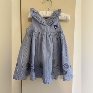 Tartine Et Chocolat Baby Girl Dress- 18 M- Cotton - Blue And White Striped